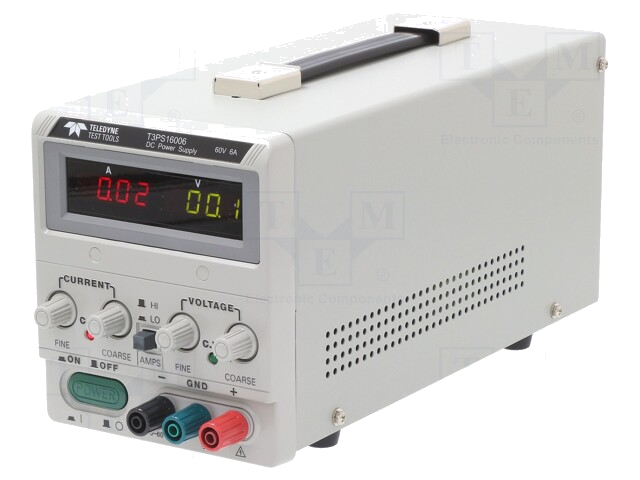 Voedingseenheid: voor lab; schakelende,eenkanaals; 0÷60VDC; 0÷6A Voedingseenheid: voor lab; schakelende,eenkanaals; 0÷60VDC; 0÷6A